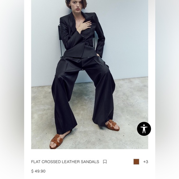 ZARA flat crossed leather sandals NWT - Picture 1 of 8